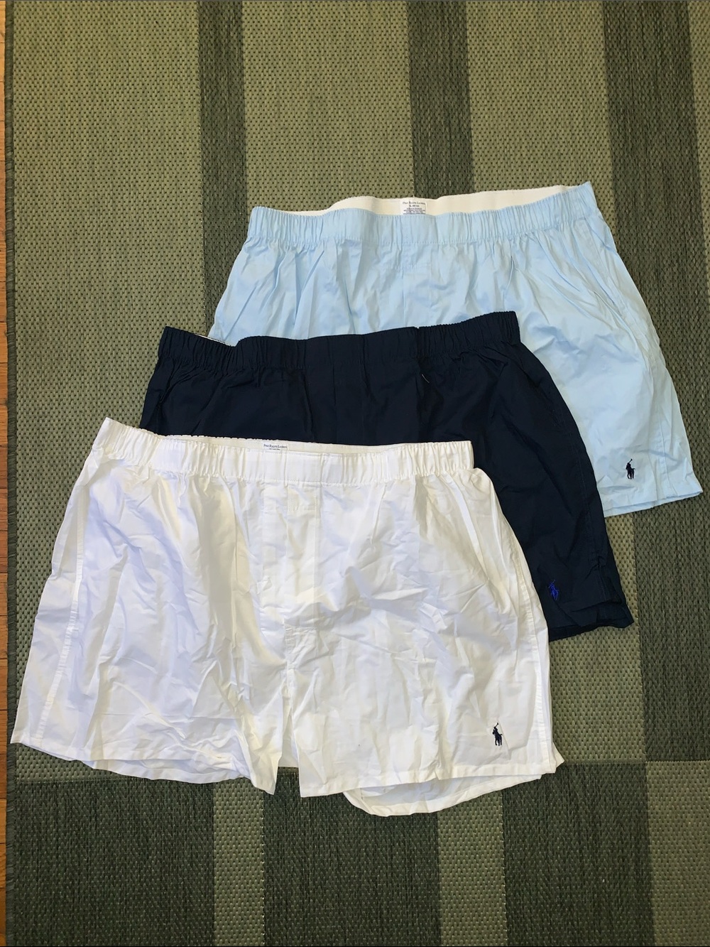 Ralph Lauren Men's Boxer Briefs in White and Navy and light blue size XL
